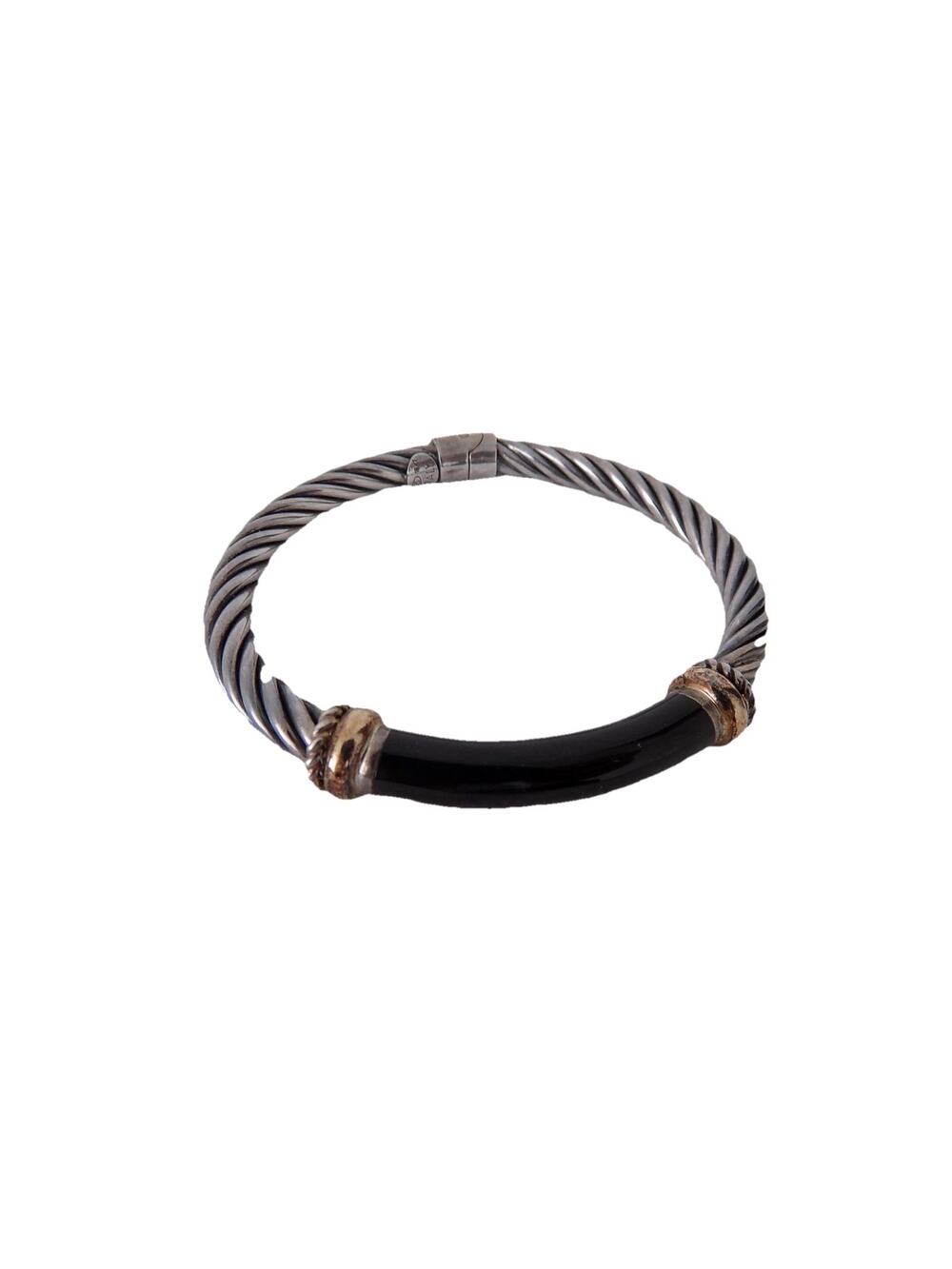 Italian 925 sterling silver 18K twisted bangle bracelet